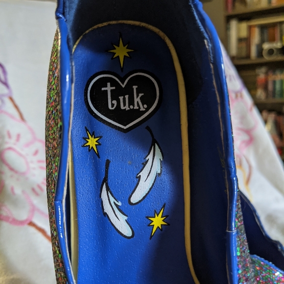 Blue glitter platform heels Fab-fetti Belle heels T.U.K - Picture 14 of 14